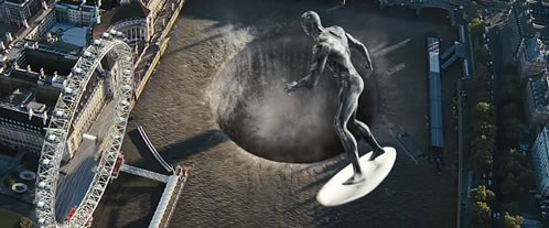 Los 4 Fant&aacute;sticos y Silver Surfer, el T&aacute;mesis con el efecto Silver Surfer